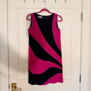 Moschino Pink and Black Graphic Shift Dress